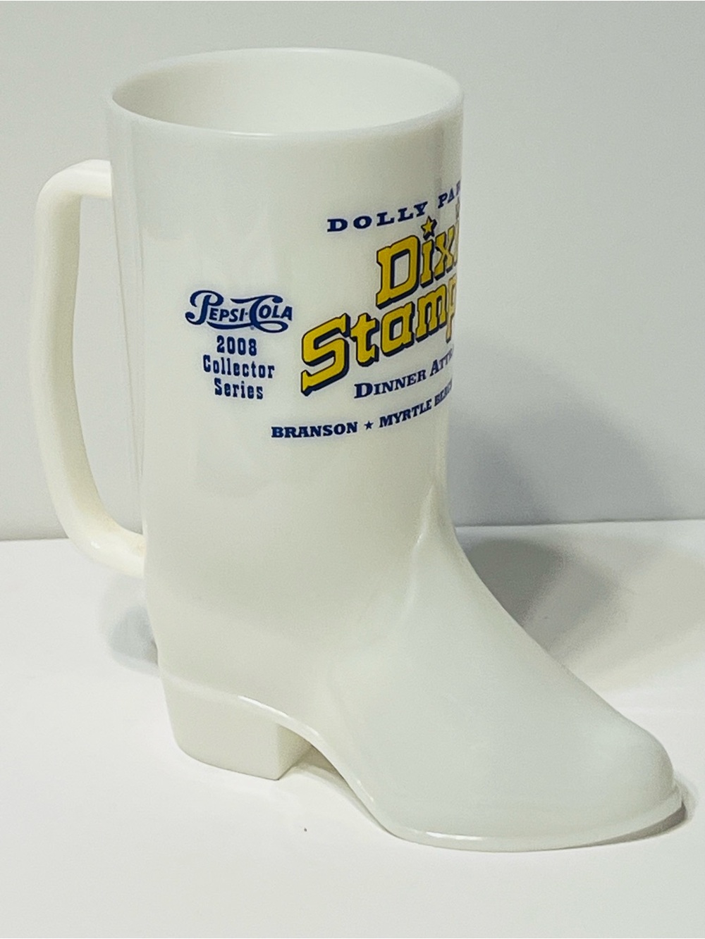 Pepsi 2008 Dixie Stampede White Boot Mug